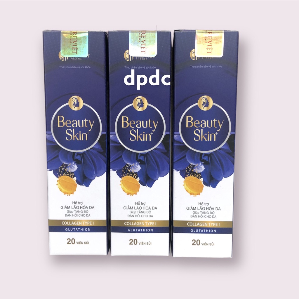 Viên Sủi Trắng Da Beauty Skin+, Bổ Sung Collagen Hỗ Trợ Làm Đẹp Da, Giảm Lão Hóa Da