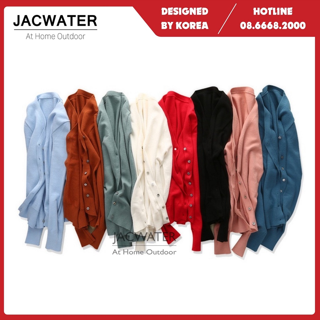 Cardigan nữ áo khoác len mỏng nhiều màu co giãn phong cách nhật bản JACWATER V095