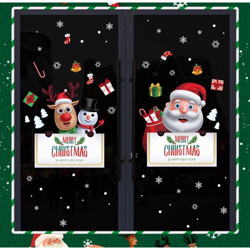 Decal dán tường Noel - giang sinh bảng trắng đón lễ