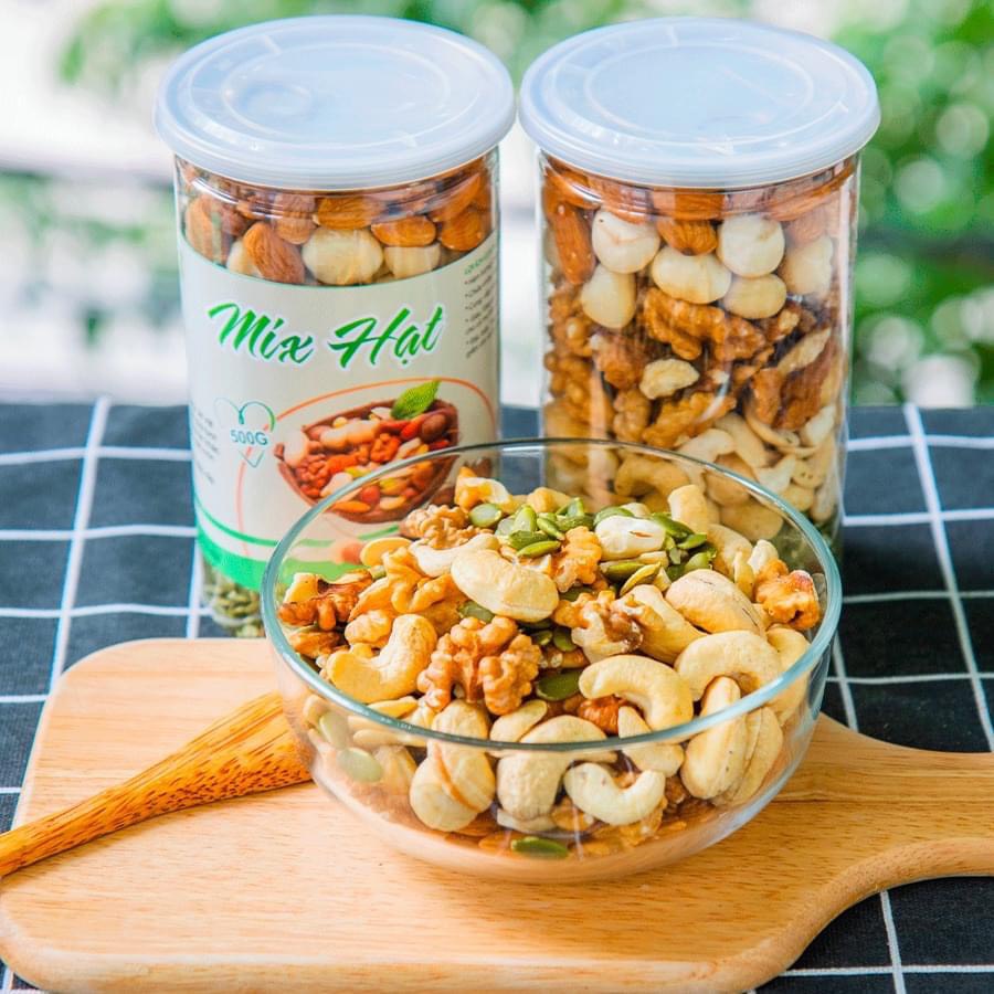 500Gr Mix 5 Loại Hạt Dinh Dưỡng Cao Cấp sống để làm sữa  Như Hình