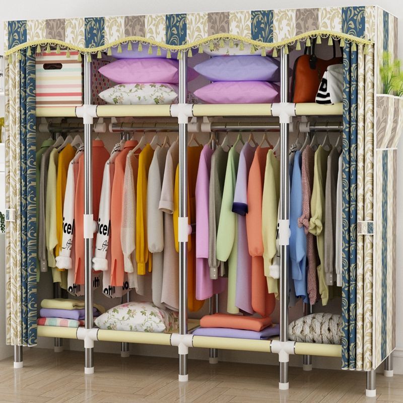 Tủ quần áo bằng vải gia cố gấp đôi đơn giản giá lưu trữ