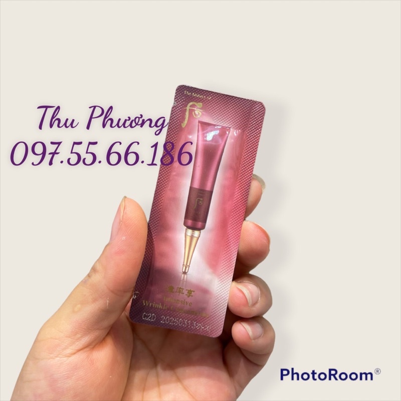 10 Gói Kem mắt Chống Nhăn Sâu Whoo Intensive Wrinkle Concentrate 1ml