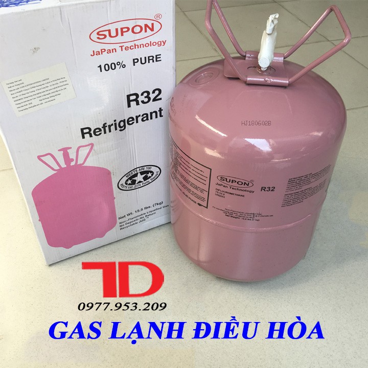 Môi chất lạnh điều hòa R32 SUPON 7KG, ga lạnh R32