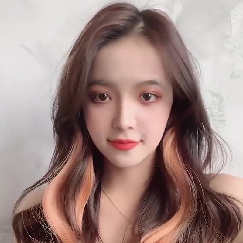 Tóc Giả Dài Màu Gradient Tự Nhiên Không Đường May Cho Nữ