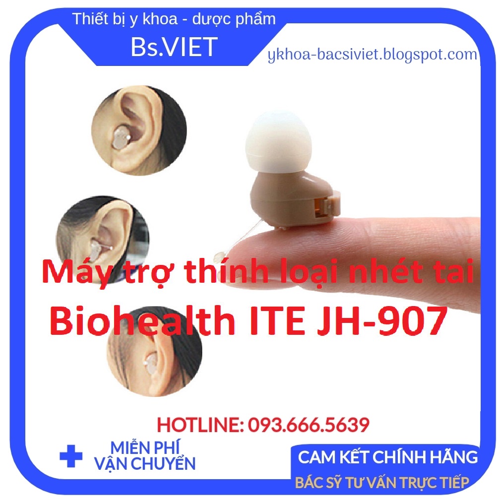 BẢO HÀNH 1 NĂM - MÁY TRỢ THÍNH không dây ITE Biohealth JH-907 - Máy điếc, Tai nghe trợ thính cho người già CHÍNH HÃNG