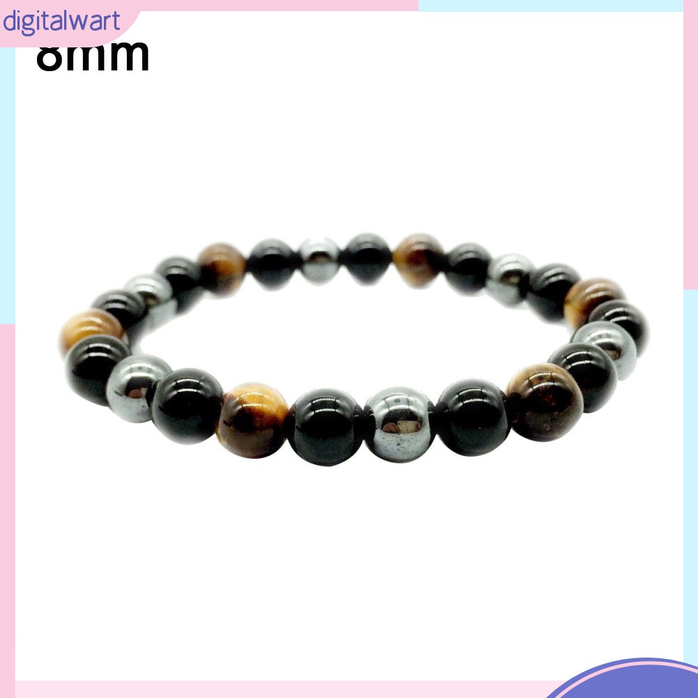 Vòng tay chuỗi hạt đá tròn bóng kiều dáng thời trang cho nam/nữ