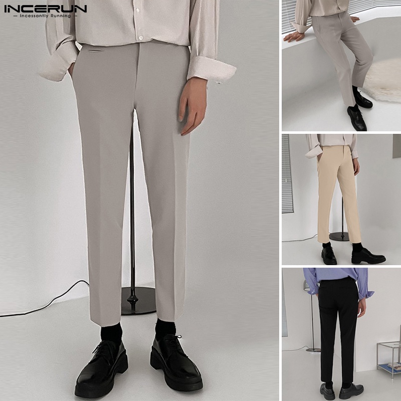 Quần dài INCERUN màu sắc đơn giản thời trang cho nam