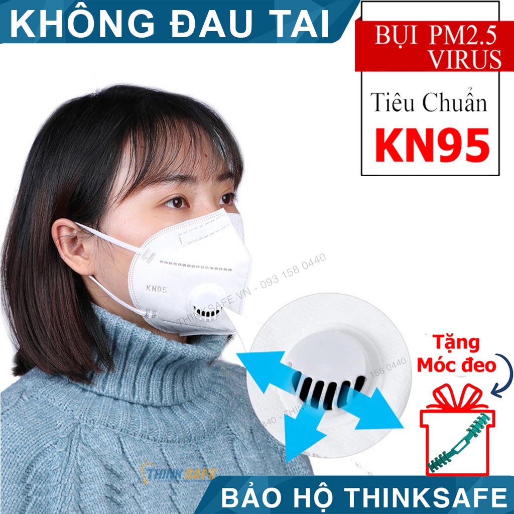 Khẩu trang có van KN95 Crdlight, chống bụi mịn, phòng dịch, chuyên dùng cho y tế tuyến đầu-Bảo Hộ Thinksafe