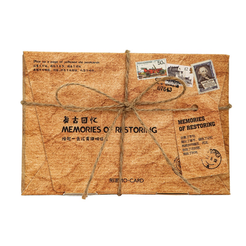 Hộp 30 tấm bưu thiếp phong cách vintage retro cổ điển dùng decor quà tặng, bullet journal - Tanpopo Sticker