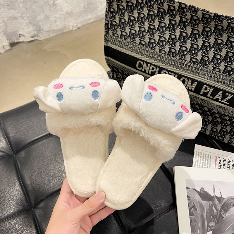 Dép Bông Đi Trong Nhà Hình Melody Kuromi Stellalou Cinnamon YB2 Dễ Thương