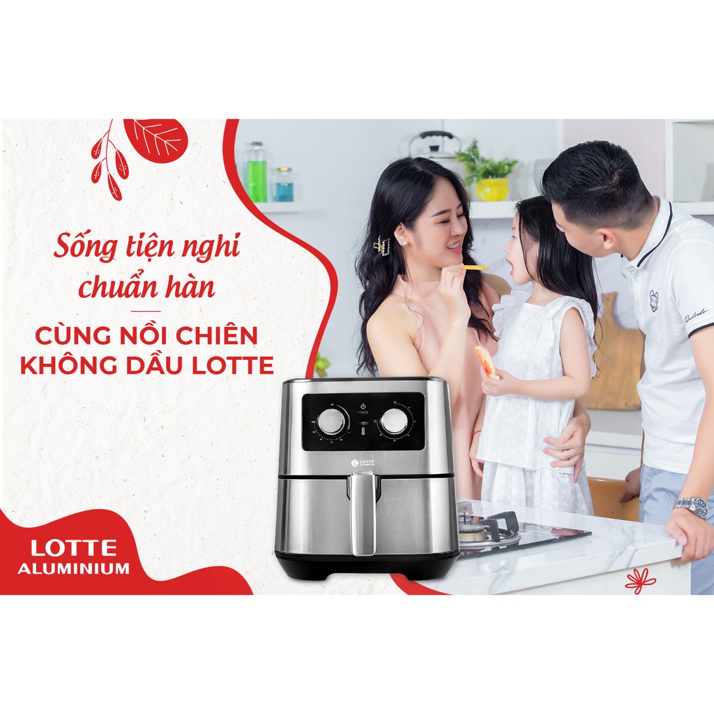 [BẢO HÀNH 1 NĂM] Nồi chiên không dầu Lotte 5,5 lít model LTS - AF5SM NHẬP KHẨU NGUYÊN CHIẾC Mẫu mới tặng kèm sách nấu ăn