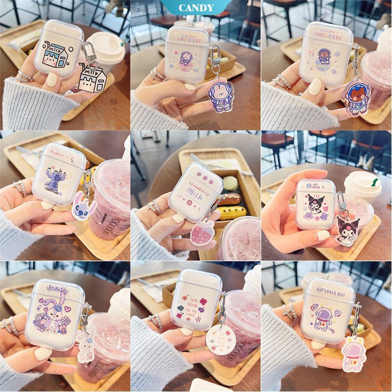 Vỏ silicon trong bọc hộp đựng tai nghe Bluetooth không dây hoạt hình dễ thương cho Airpods 1/2 AirpodsPor3 i12