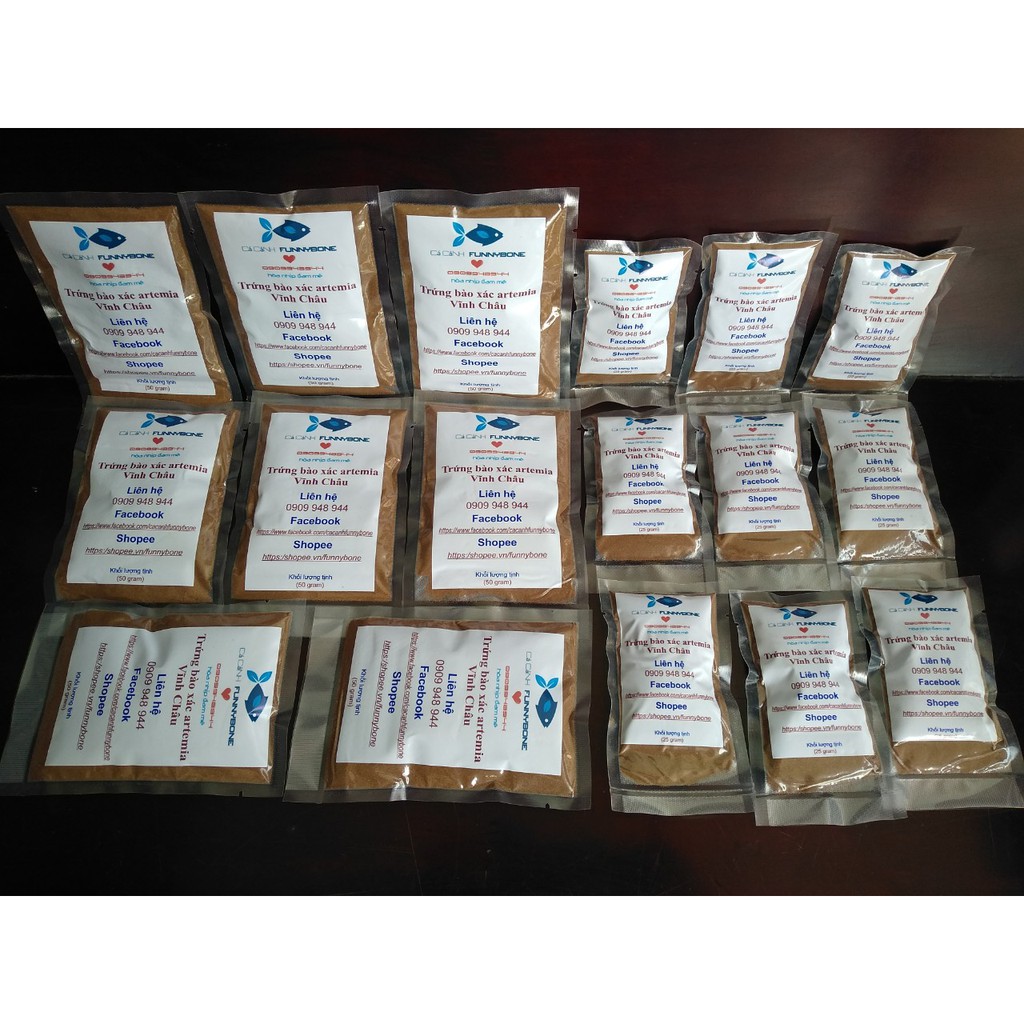 Trứng artemia Vĩnh Châu, túi hút chân không