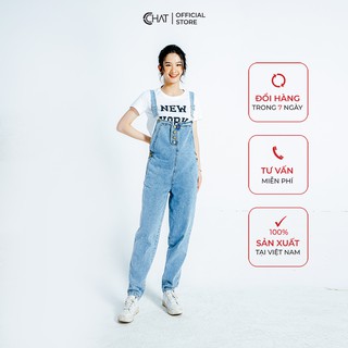 Quần jean yếm dáng baggy CCHAT
