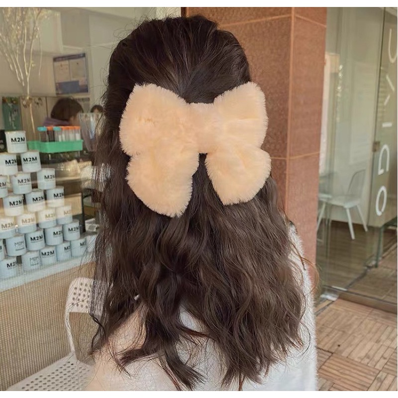 Kẹp Tóc Nơ Lông Nhiều Màu - KEP1183