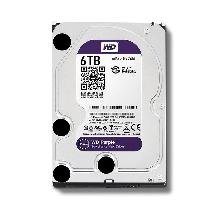 Ổ Cứng HDD WD 6TB 8TB 10TB Tím - WD62PURZ - Hàng Chính Hãng