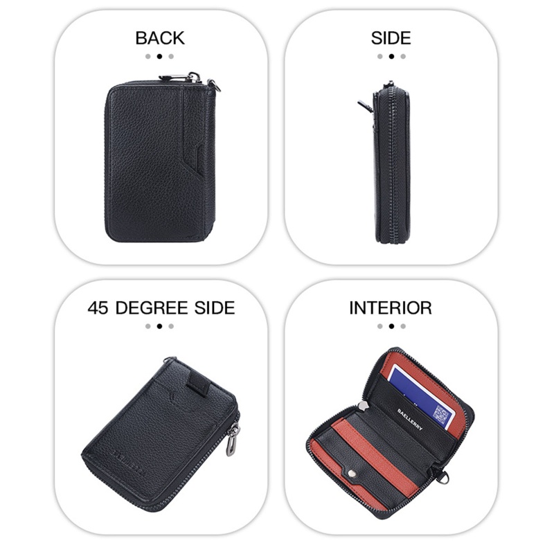 Ví Da PU Dáng Ngắn Có Khóa Kéo Phong Cách Vintage Cho Nam