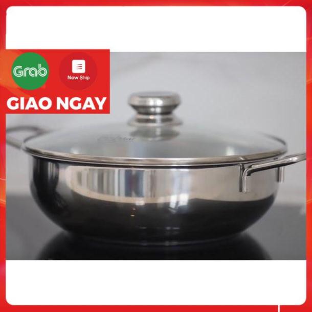 Nồi lẩu inox 3 đáy bếp từ Fivestar nắp kính ( 24cm/26cm/28cm ) , tặng 2 vá canh