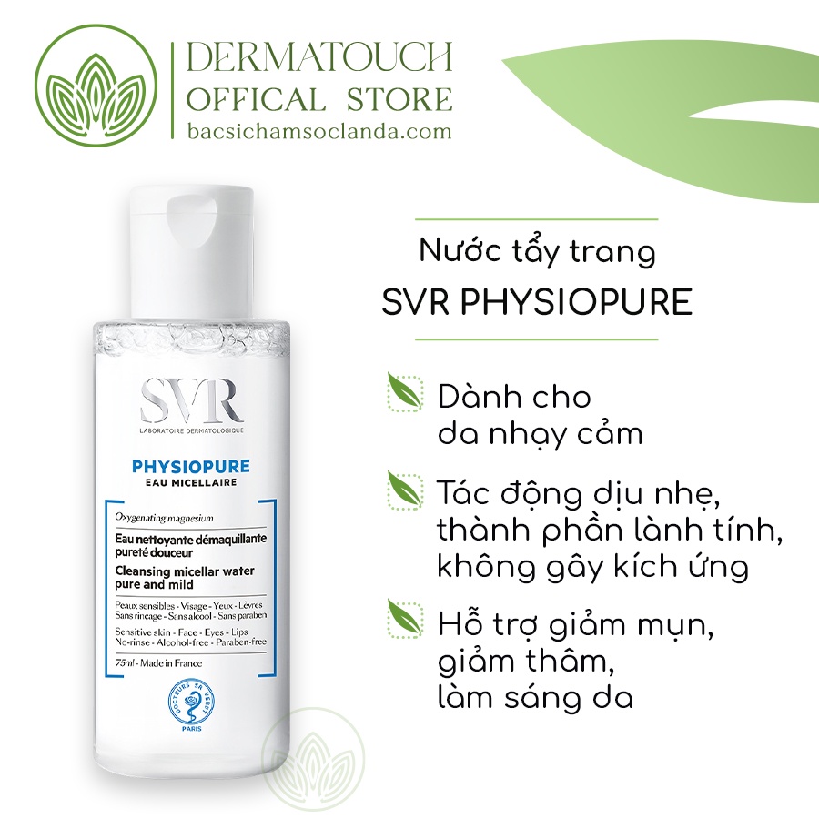 Nước tẩy trang dành cho da nhạy cảm SVR Physiopure Pure And Mild