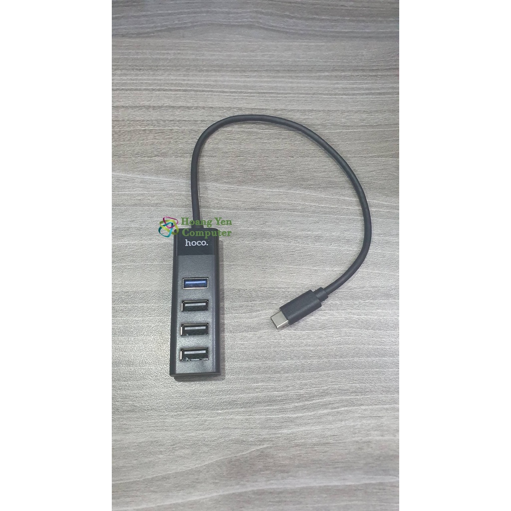 [TYPE C] Hub TYPE C ra USB 4 Cổng Hoco HB25 cho Laptop, Điện thoại - BH 1 năm - Hoàng Yến Computer