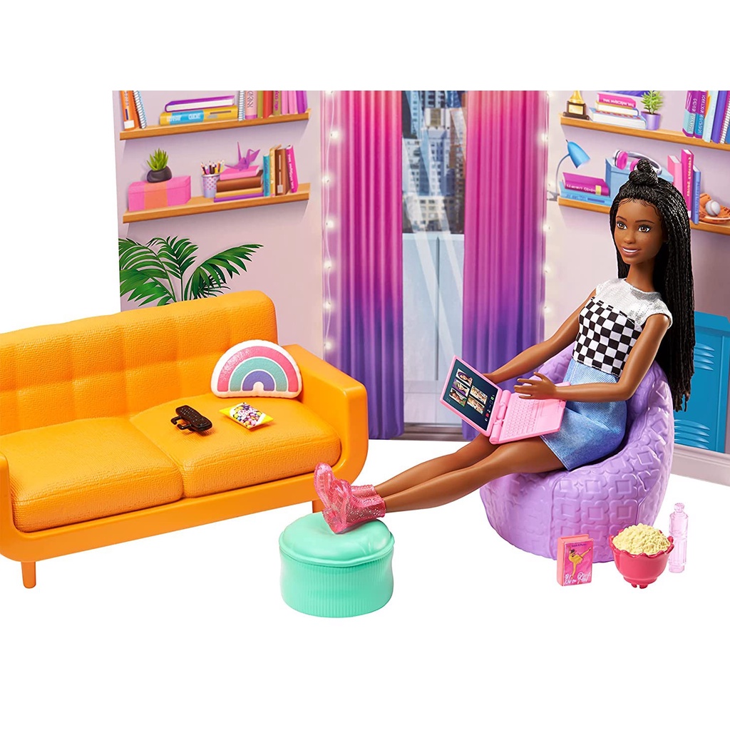 Đồ Chơi Căn Phòng Kiến Túc Xá Của Đôi Bạn Malibu và Brooklyn Trong Phim Barbie Big City Big Dream Dorm Room Playset