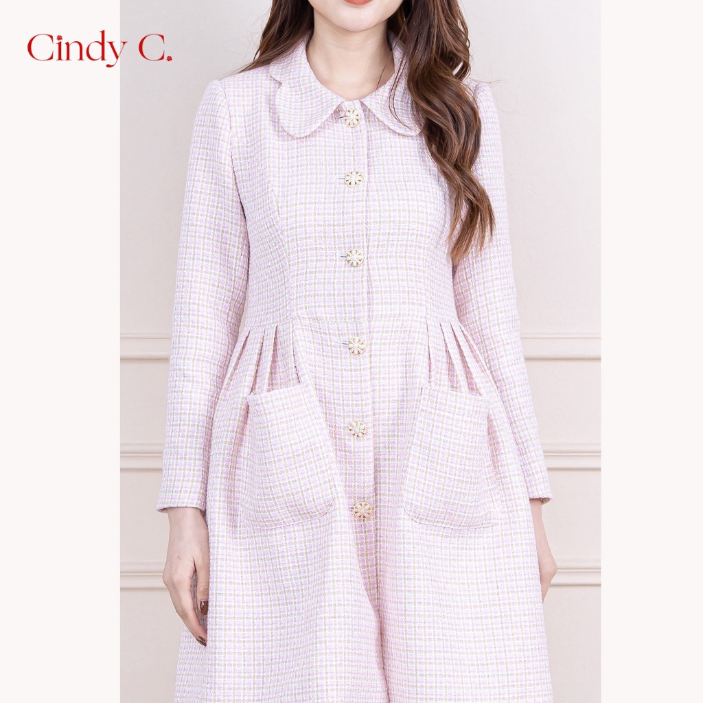 Áo khoác Dolores CINDY C chất liệu dạ Tweed thanh lịch 924