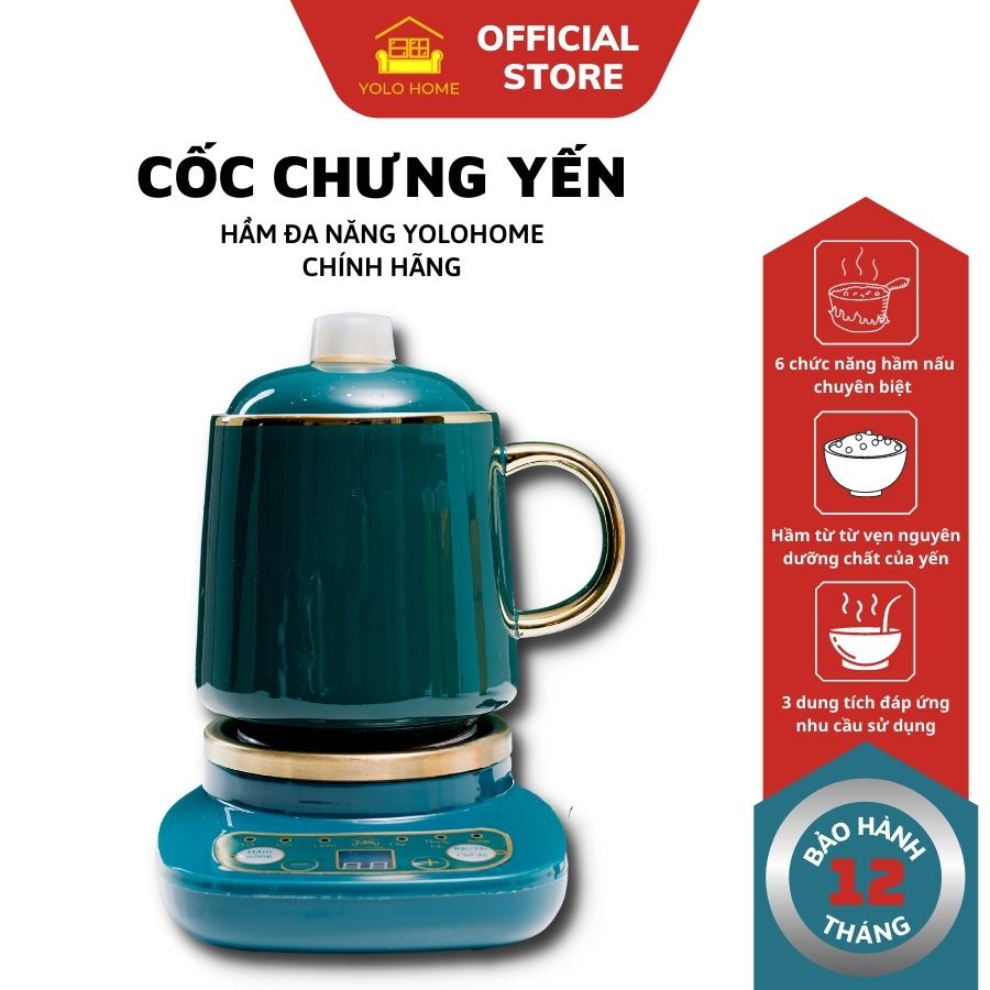 [Mã BMBAU300 giảm 10% đơn 499K] Cốc Chưng Yến, Hầm Đa Năng YOLO HOME 360W