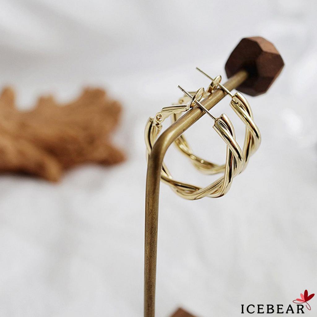 Khuyên tai nữ thiết kế xoắn đơn giản thời trang