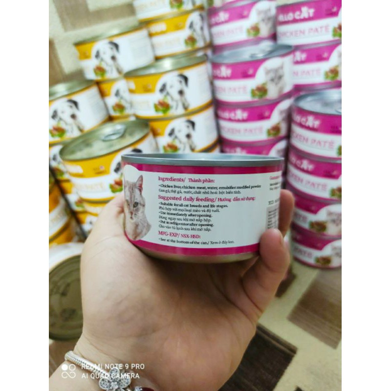 Pate cho mèo, pate cho chó Hello Cat. Hello Dog lon 190g. Tặng 2 thanh sup thưởng Ciao khi mua 5 lon