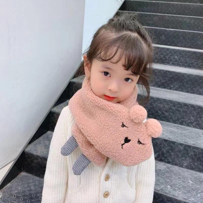 khăn lông quàng cổ hình gấu cho bé
