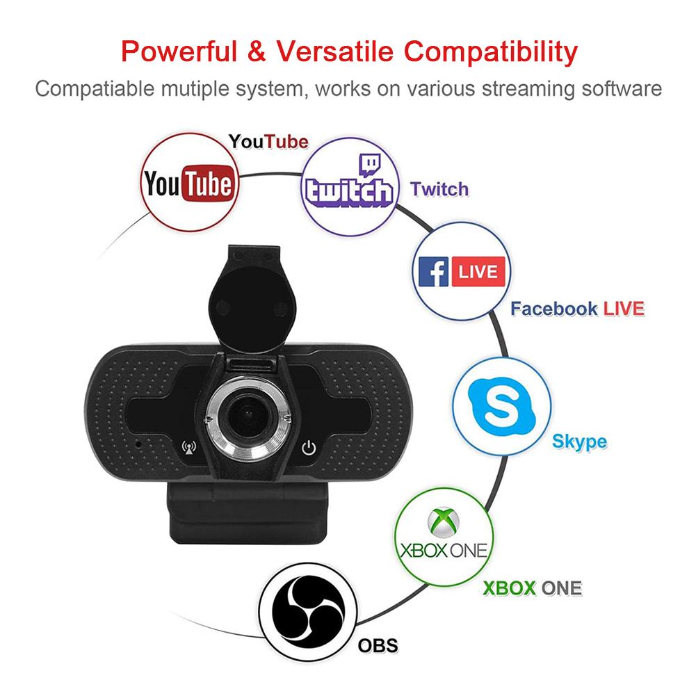 TZ Webcam HD 1080P với camera micrô giảm tiếng ồn cho công việc hội nghị truyền hình trực tiếp cuộc gọi video | BigBuy360 - bigbuy360.vn