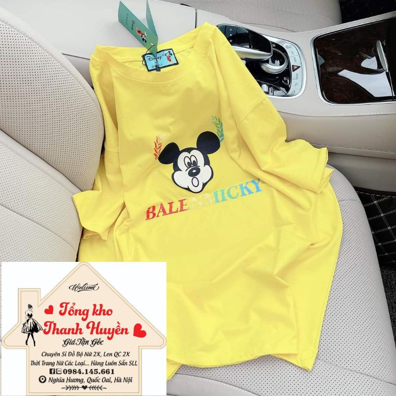 Bán sỉ áo phông mickey túi zip, cotton mát mịn, dáng rộng