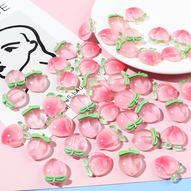 Đào mô phỏng Resin phụ kiện dép Crocs charm DIY khóa giày crocs jibbitz Nhựa trang sức Phụ kiện trang trí giày crocs nút trang trí điện thoại di động Nắp đậy / Khung ảnh / Cốc nước / Túi Nguyên liệu làm phụ kiện handmade sáng tạo