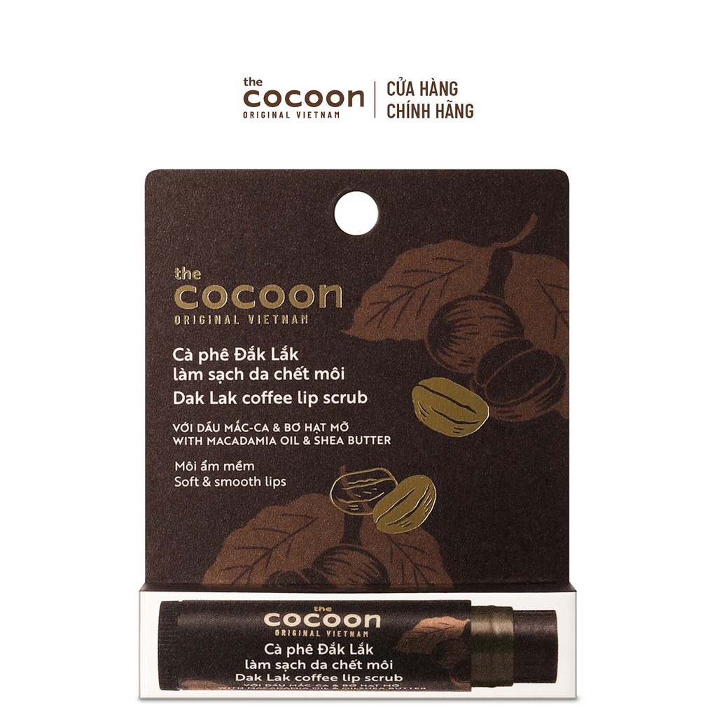 [Có Bill Cocoon]  Cà Phê Đắk Lắk Làm Sạch Da Chết Môi Cocoon 5g