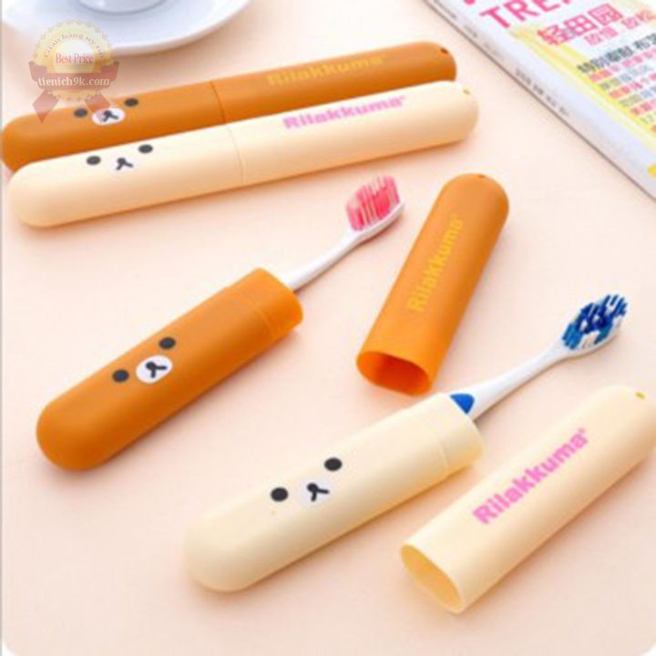 Combo 4 hộp bàn chải đánh răng để balo du lịch hình gấu rikurima