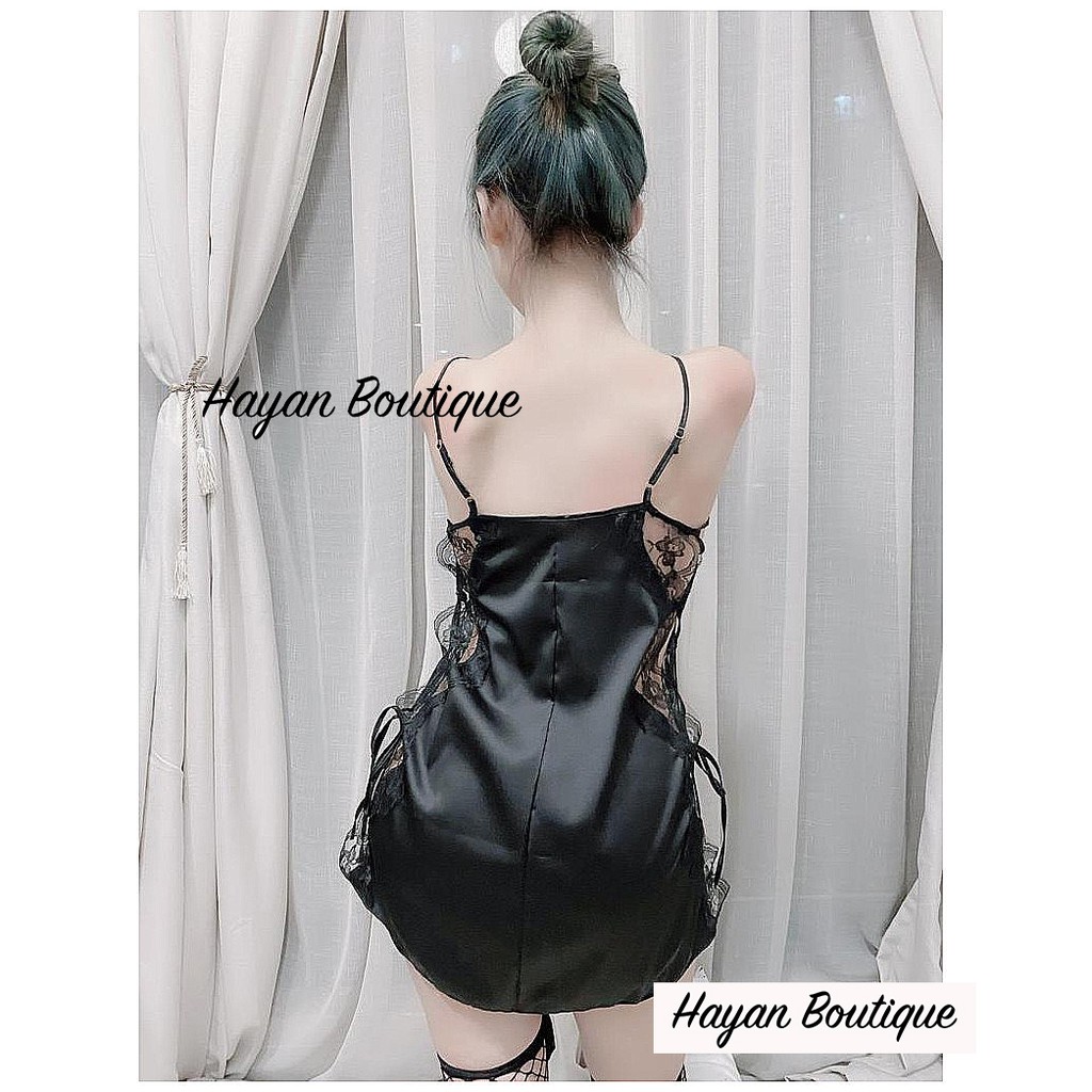 HT36 Áo choàng ngủ lụa sexy phối ren gợi cảm, áo choàng sexy quyến rũ HT36 | BigBuy360 - bigbuy360.vn
