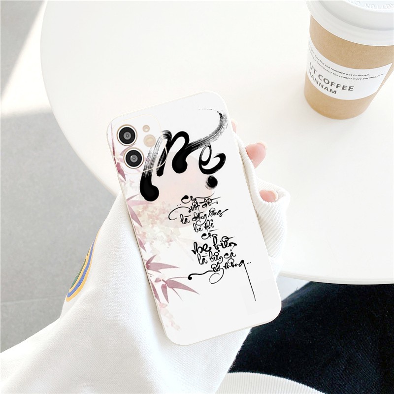 Ốp điện thoại iphone 6/6s/xr/xsmax/x/xs/11/12/13/pro/promax ốp lưng iphone câu ca dao về Mẹ ý nghĩa viền vuông BVC