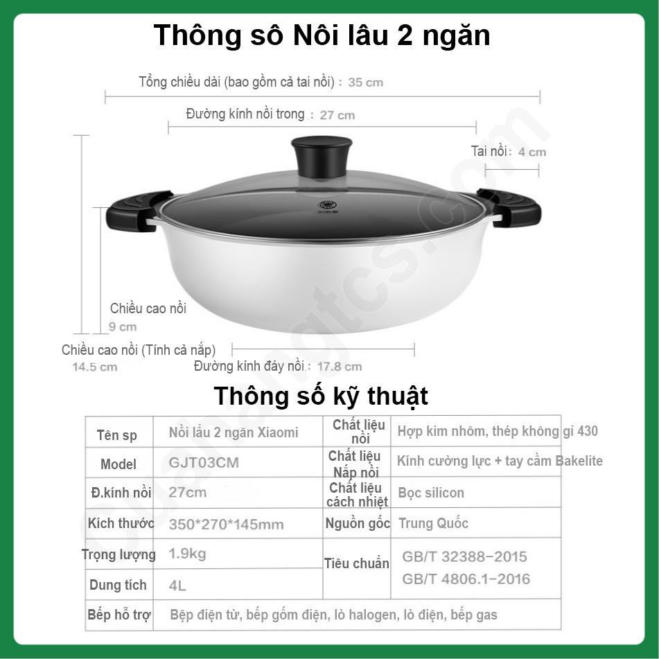 Bếp lẩu điện inox 2 ngăn 32cm, Nồi lẩu đa năng đồ dùng nhà bếp tiện lợi cho bếp từ và bếp gas ,,