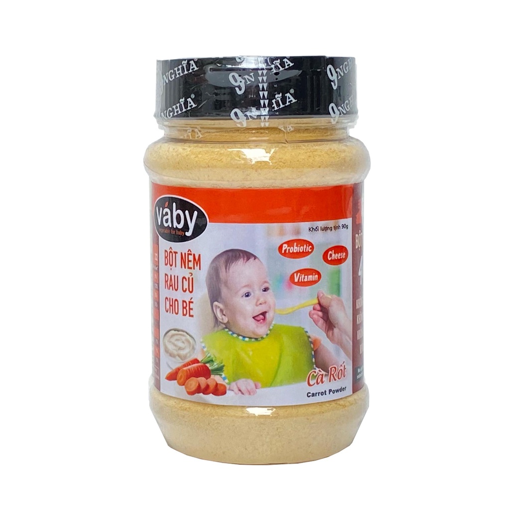 Bột nêm Rau Củ & Phô Mai dành cho bé ăn dặm VABY hủ 90g - Gia vị nêm và rắc dành cho bé từ 6 tháng tuổi