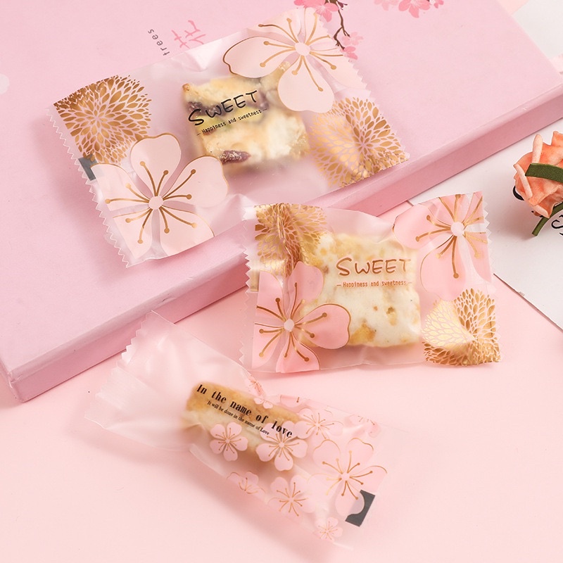 set vỏ túi bánh kẹo hoa đào