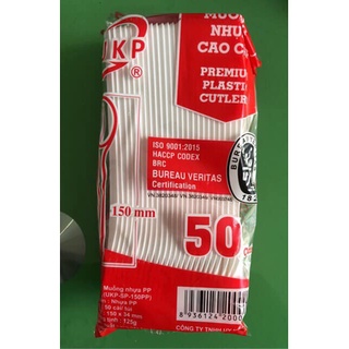 Thìa nhựa, muỗng nhựa dùng 1 lần Uy Kiệt túi 50 chiếc