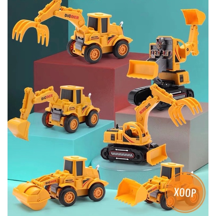 SALE !!! ĐỒ CHƠI XOOP ! XE CẨU VÀNG BIẾN HÌNH RÔ BỐT MÁY XÚC   SHOP PHÚC YẾN