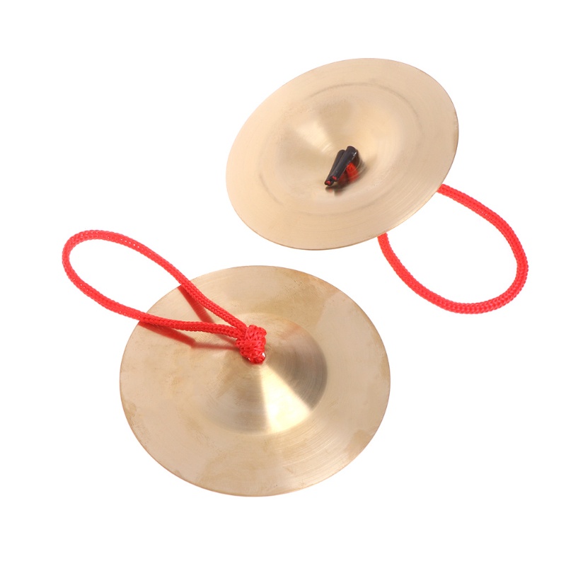1 Cặp Nhạc Cụ Gõ Cymbal Truyền Thống Trung Hoa Có Dây Đeo Ngón Tay Bằng Đồng Cho Sân Khấu Tiệc Nhạc