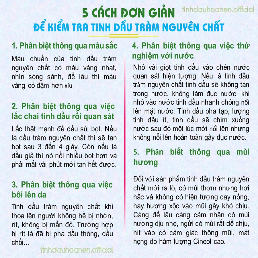 Tinh Dầu Tràm Nguyên Chất Hoa Nén - Dầu tràm nguyên chất, giữ ấm cơ thể, chiết xuất 100% từ lá tràm gió thiên nhiên