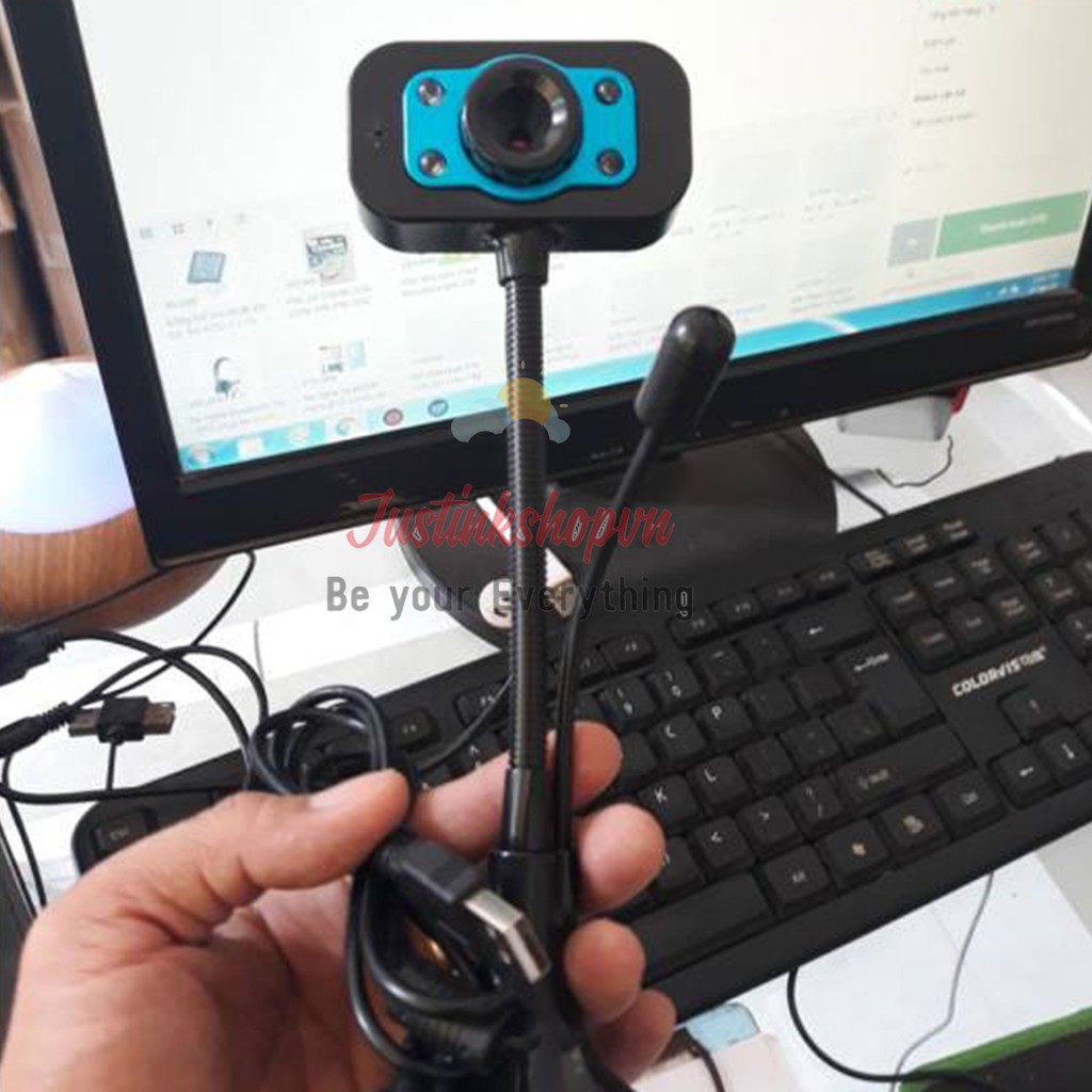 Webcam 720p HD USB Chân Cao 20cm Có Mic Có Đèn Làm Camera Quay Quan Sát Gói Hàng Lưu Trên Máy Tính - JLVQ-3982-WCHD | BigBuy360 - bigbuy360.vn