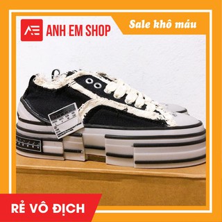 Giày Thể Thao Xvessel Đế Gỗ Màu Đen Rách