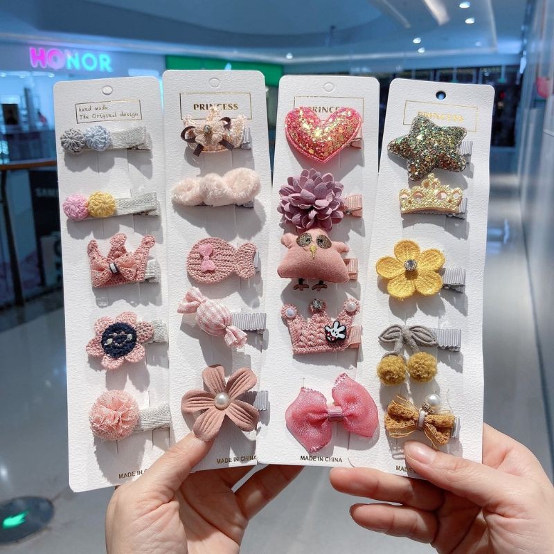 Vỉ 5 kẹp tóc siêu xinh cho bé gái(nhiều mẫu)