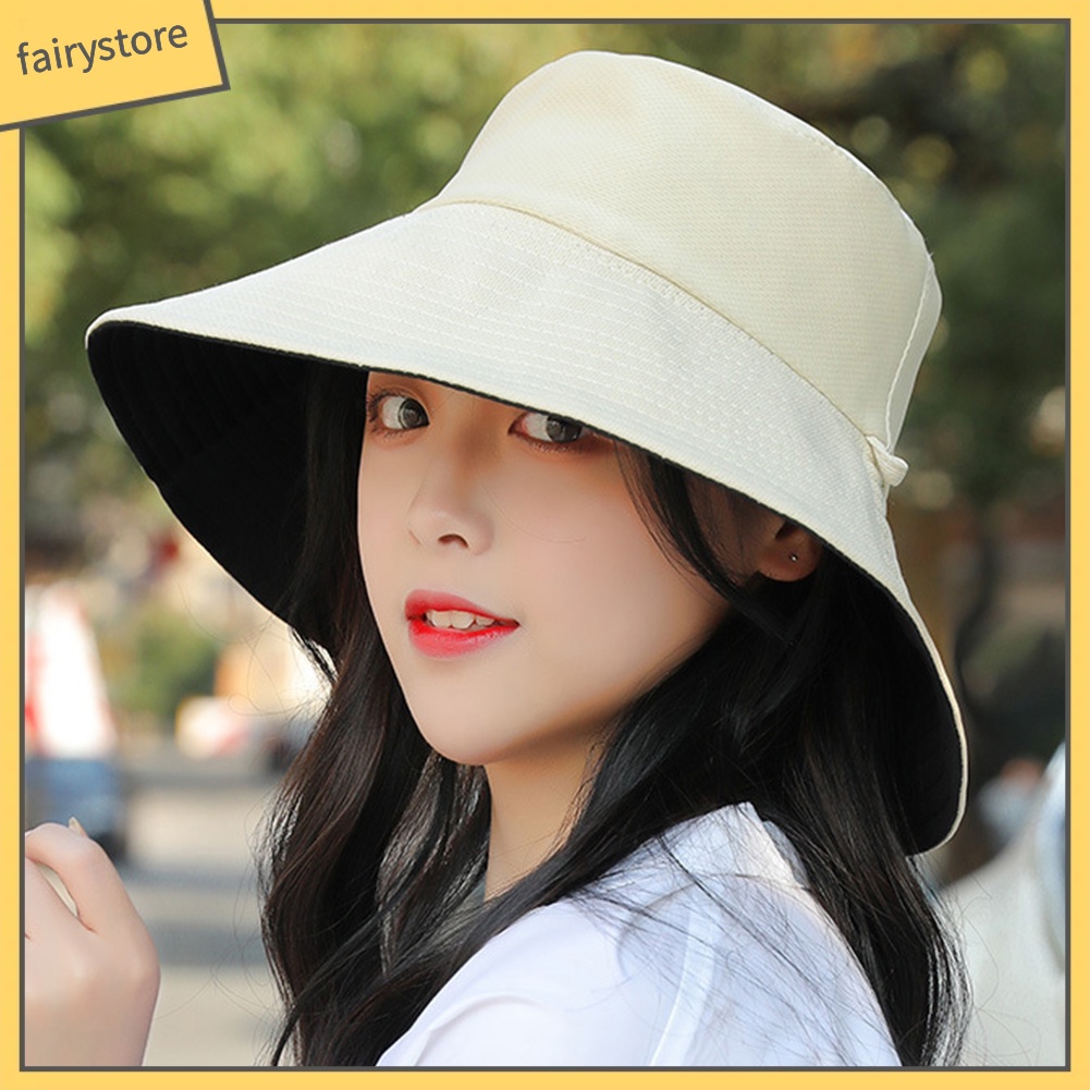 Mũ Bucket Rộng Vành Chống Tia Uv Cho Nữ