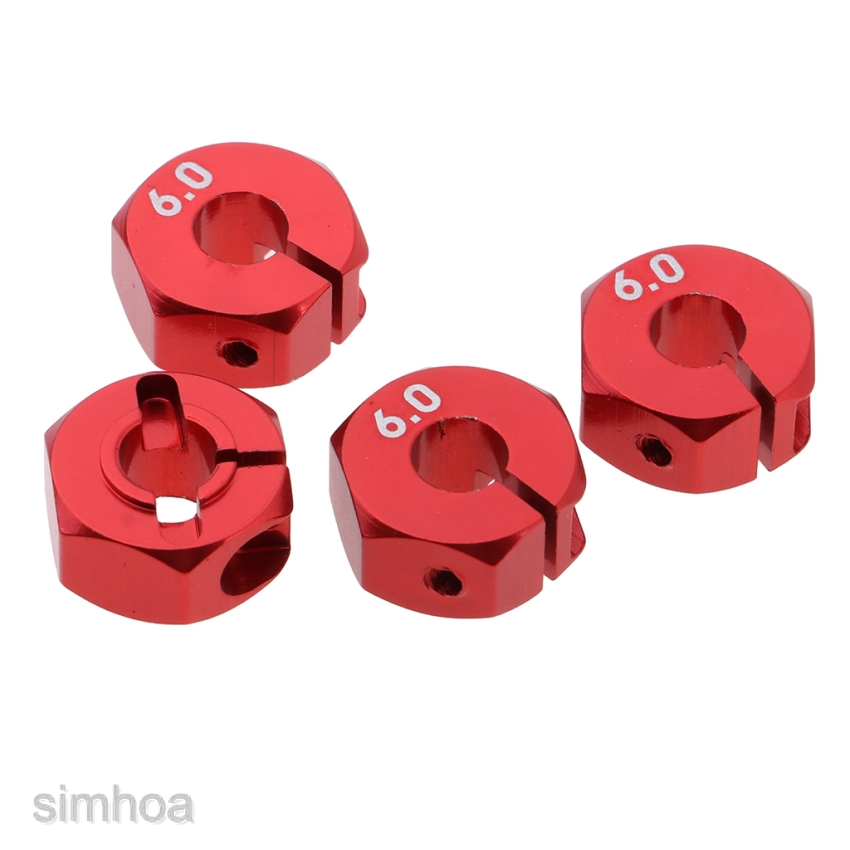 4pcs Wheel Hex Mount 12mm Hex Hub Red for 1:10 Scale RC Car Upgrade Parts