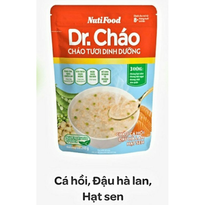 CHÁO TƯƠI DINH DƯỠNG CHÁO LƯƠN ĐẬU XANH DR. CHÁO NUTIFOOD 240G